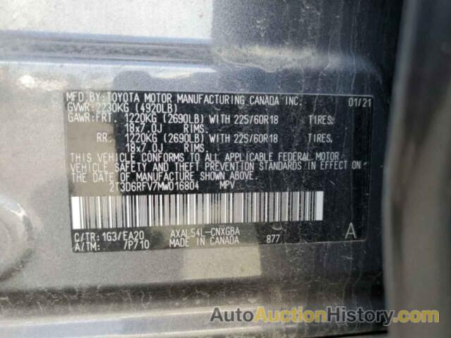 TOYOTA RAV4 LIMITED, 2T3D6RFV7MW016804