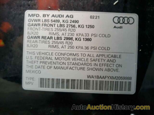 AUDI Q5 PREMIUM PLUS, WA1BAAFYXM2059988