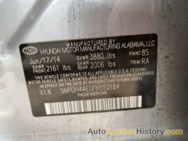 HYUNDAI ELANTRA SE, 5NPDH4AE0FH552184