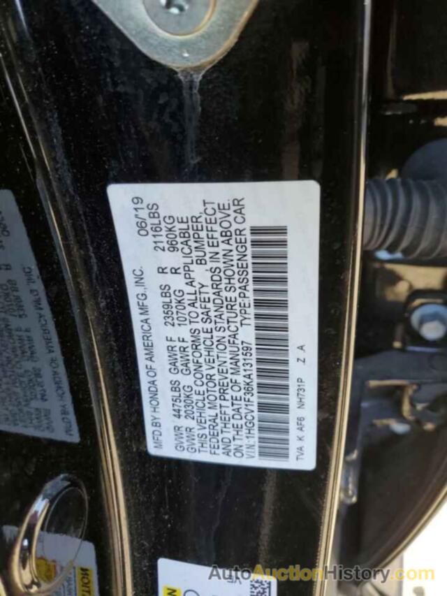 HONDA ACCORD SPORT, 1HGCV1F36KA131597