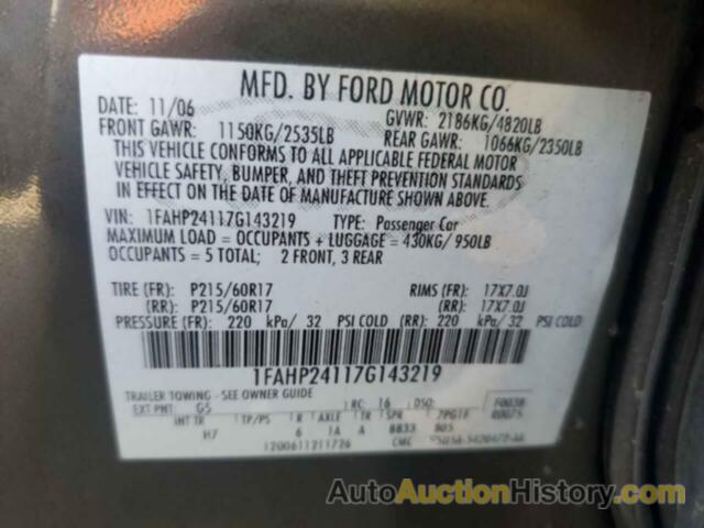 FORD 500 SEL, 1FAHP24117G143219