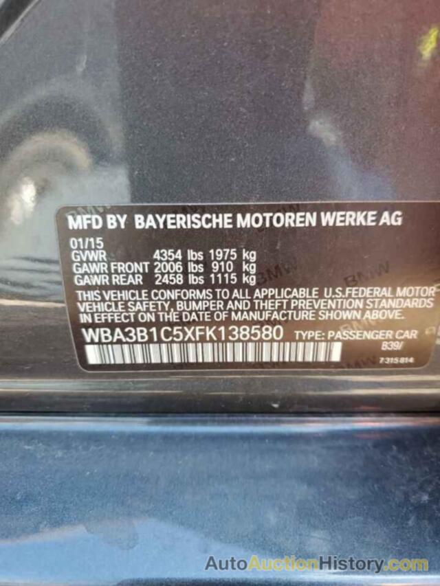 BMW 3 SERIES I, WBA3B1C5XFK138580