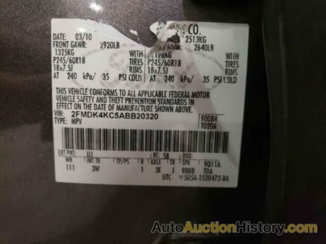 FORD EDGE LIMITED, 2FMDK4KC5ABB20320