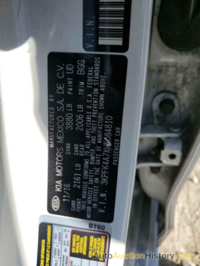 KIA FORTE LX, 3KPFK4A7XHE084810