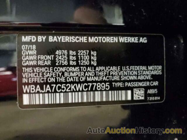 BMW 5 SERIES XI, WBAJA7C52KWC77895