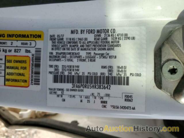 FORD FUSION TITANIUM HEV, 3FA6P0RU5HR383642