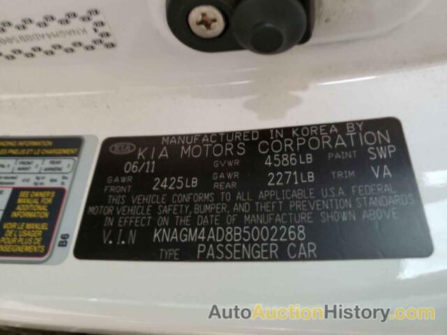 KIA OPTIMA HYBRID, KNAGM4AD8B5002268