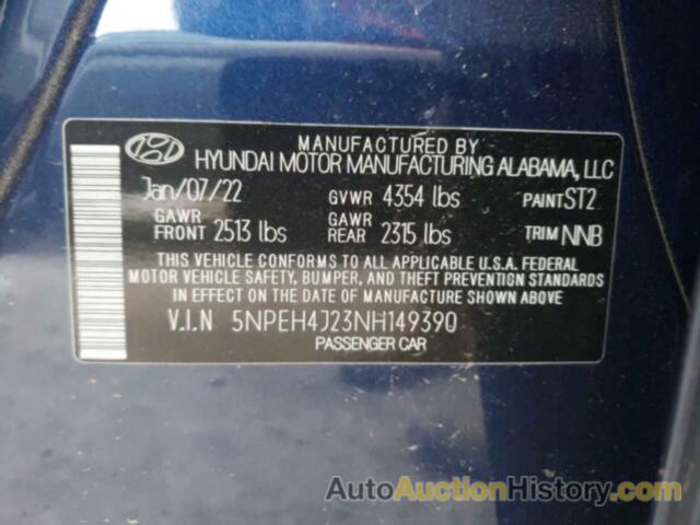 HYUNDAI SONATA LIMITED, 5NPEH4J23NH149390