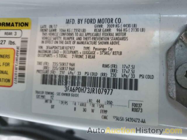 FORD FUSION SE, 3FA6P0H73JR107977