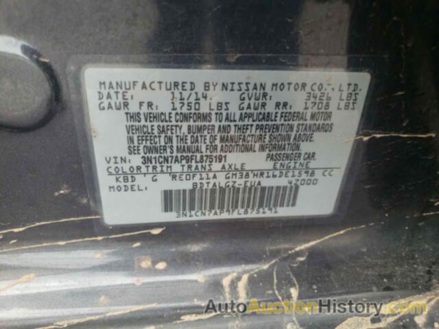 NISSAN VERSA S, 3N1CN7AP9FL875191