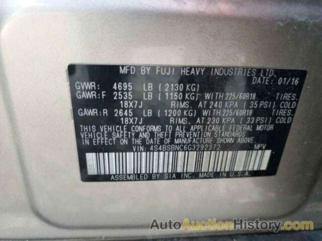 SUBARU OUTBACK 2.5I LIMITED, 4S4BSBNC6G3292372