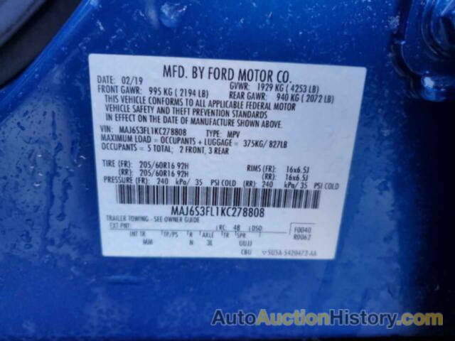 FORD ECOSPORT S, MAJ6S3FL1KC278808