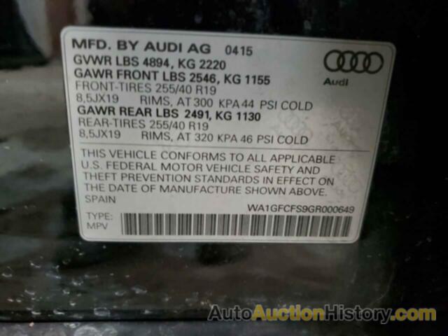 AUDI Q3 PRESTIGE, WA1GFCFS9GR000649