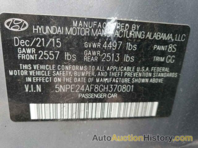 HYUNDAI SONATA SE, 5NPE24AF8GH370801