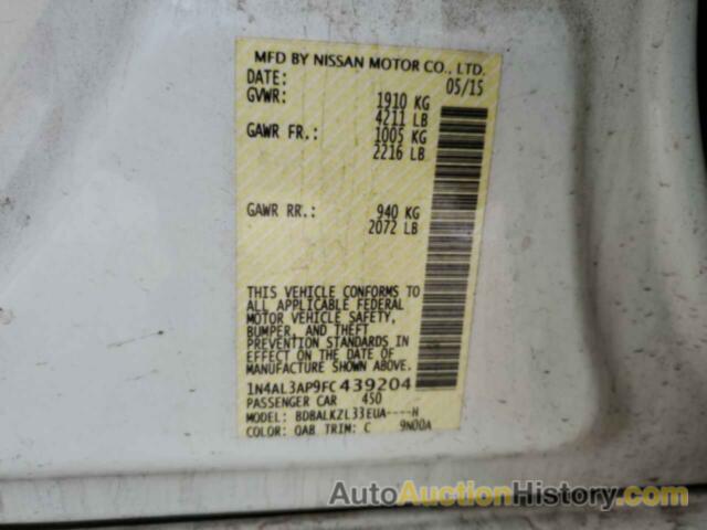 NISSAN ALTIMA 2.5, 1N4AL3AP9FC439204