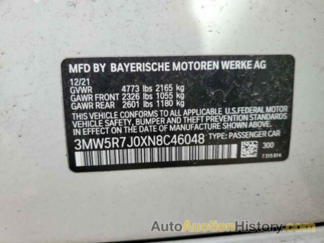 BMW 3 SERIES, 3MW5R7J0XN8C46048