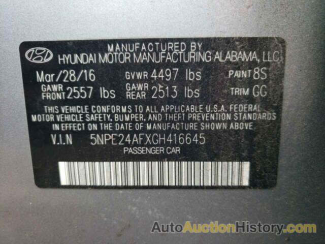 HYUNDAI SONATA SE, 5NPE24AFXGH416645