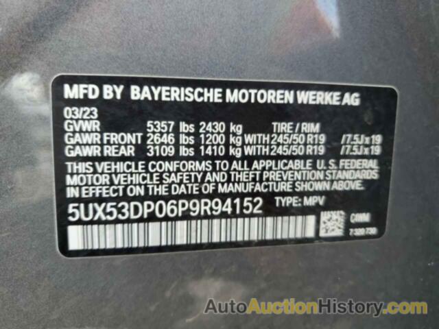 BMW X3 XDRIVE30I, 5UX53DP06P9R94152