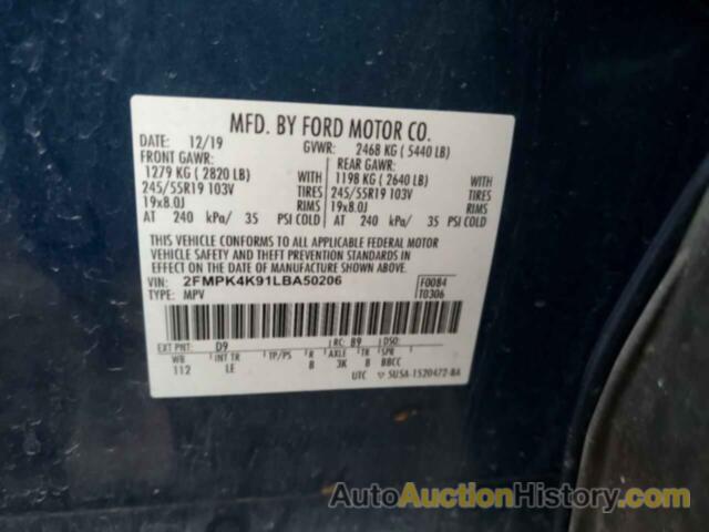 FORD EDGE TITANIUM, 2FMPK4K91LBA50206