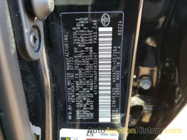 TOYOTA CAMRY SE NIGHT SHADE, 4T1G11AK6PU832247