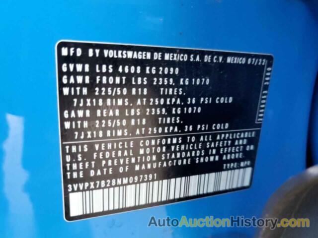 VOLKSWAGEN TAOS SE IQ SE IQ DRIVE, 3VVPX7B28NM097391