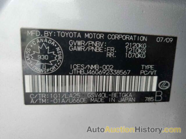 LEXUS ES350 350, JTHBJ46G692338567