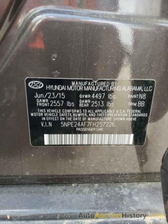 HYUNDAI SONATA SE, 5NPE24AF7FH257226