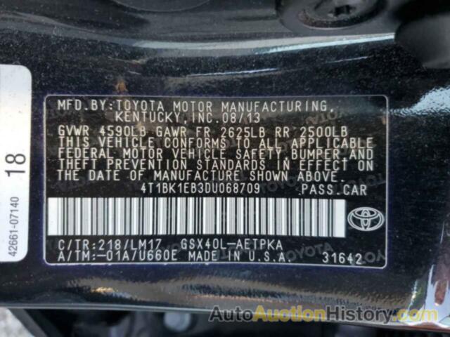 TOYOTA AVALON BASE, 4T1BK1EB3DU068709