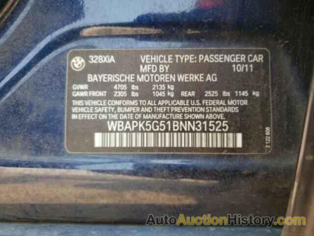 BMW 3 SERIES XI SULEV, WBAPK5G51BNN31525