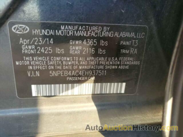 HYUNDAI SONATA GLS, 5NPEB4AC4EH937511