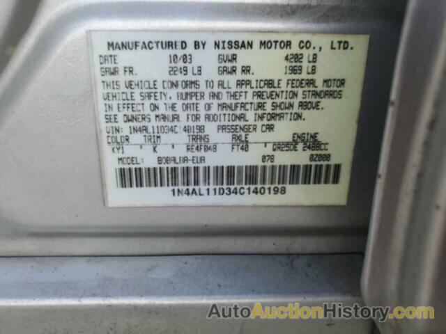 NISSAN ALTIMA BASE, 1N4AL11D34C140198