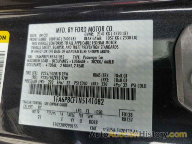 FORD MUSTANG GT, 1FA6P8CF1N5141082