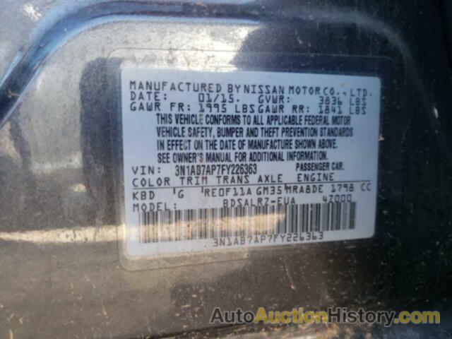 NISSAN SENTRA S, 3N1AB7AP7FY226363