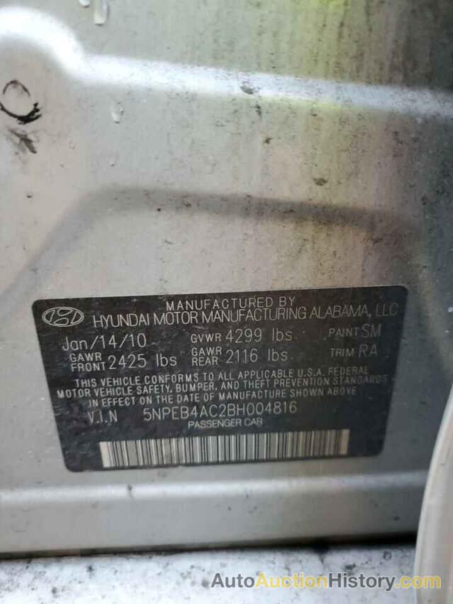 HYUNDAI SONATA GLS, 5NPEB4AC2BH004816