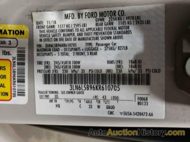 LINCOLN MKZ, 3LN6L5B96KR610705