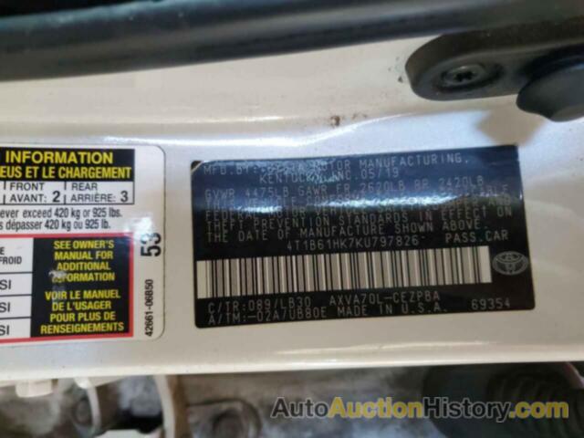 TOYOTA CAMRY XSE, 4T1B61HK7KU797826