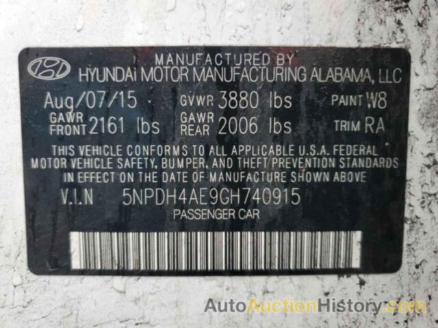 HYUNDAI ELANTRA SE, 5NPDH4AE9GH740915