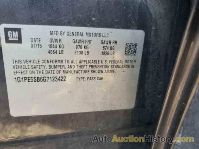 CHEVROLET CRUZE LT, 1G1PE5SB6G7123422