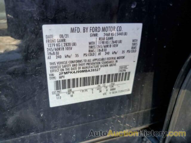 FORD EDGE SEL, 2FMPK4J99MBA39327