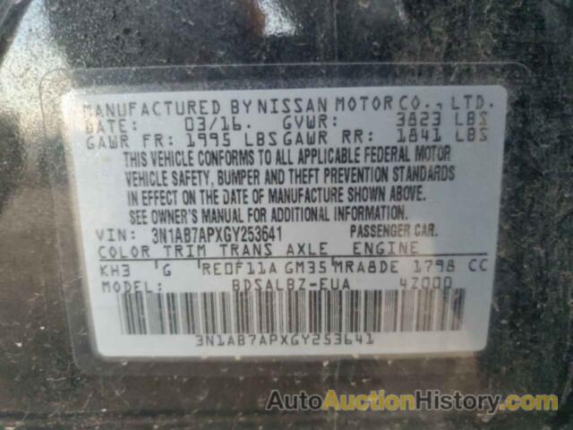 NISSAN SENTRA S, 3N1AB7APXGY253641
