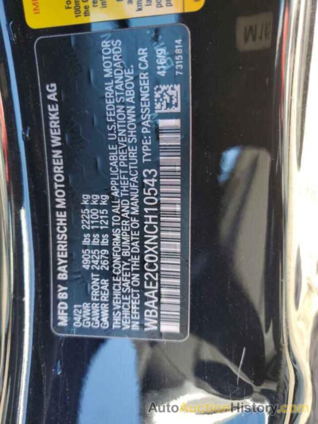 BMW 8 SERIES, WBAAE2C0XNCH10543