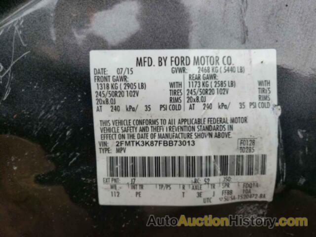 FORD EDGE TITANIUM, 2FMTK3K87FBB73013