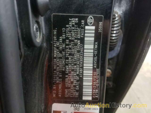 TOYOTA CAMRY L, 4T4BF1FK9DR334677