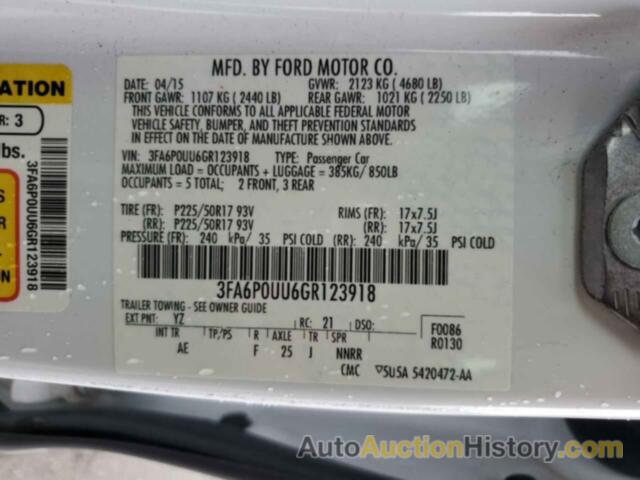 FORD FUSION S HYBRID, 3FA6P0UU6GR123918