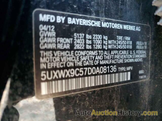 BMW X3 XDRIVE28I, 5UXWX9C57D0A08136
