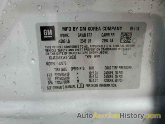 BUICK ENCORE PREFERRED, KL4CJASB1KB758638