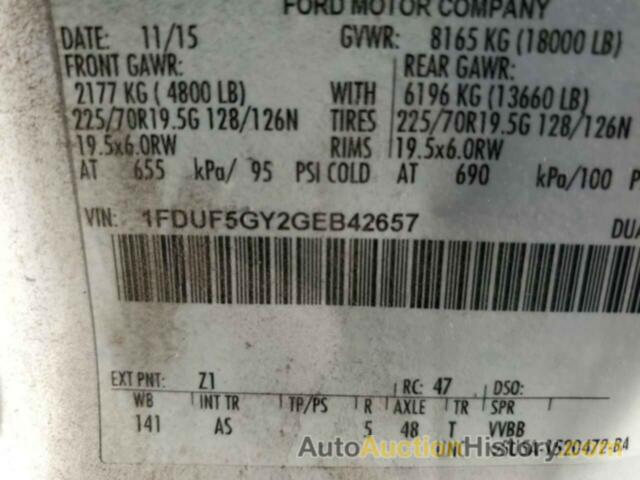 FORD F550 SUPER DUTY, 1FDUF5GY2GEB42657