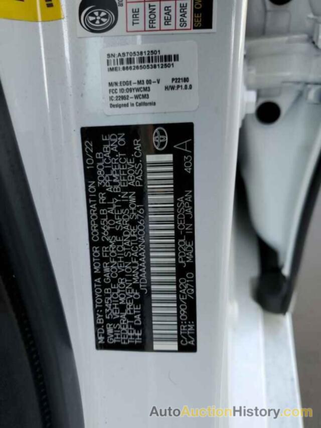 TOYOTA MIRAI LE LE, JTDAAAAAXNA006761