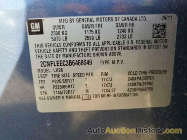 CHEVROLET EQUINOX LT, 2CNFLEEC3B6468649