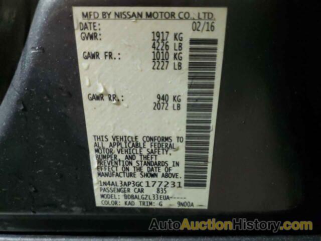 NISSAN ALTIMA 2.5, 1N4AL3AP3GC177231